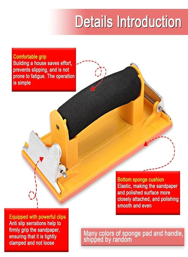 VELTRIX Hand Sanding Block with Sponge Handle | Manual Sandpaper Holder for Walls, Wood, Metal, Drywall & Furniture Polishing (7 inch x 3.6 inch) - Image 3